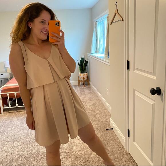 J.O.A. Los Angeles Pink Tan Strappy Mini Dress XS - Picture 2 of 11